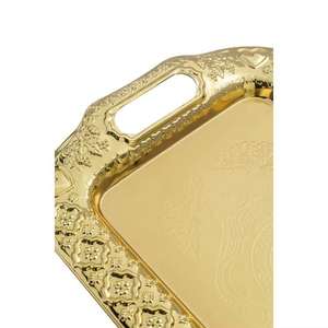 Nueva Tendencia, Elegante Bandeja para Servir Alimentos de Diseño Antiguo, Metal Aluminio Color Dorado, Uso en Hoteles, Hogares y Restaurantes, Precio al por Mayor - Product Image 3