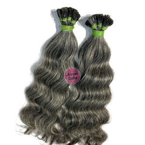 Extensions de cheveux vierges indiens Remy de qualité supérieure 12A, provenant d'un seul donneur, bruts, non traités, gris naturel, ondulés, à pointe plate, Arrow Exim - Product Image 6