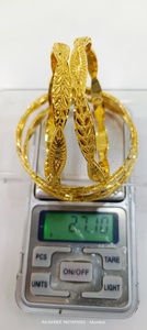 22k Solid Gold <b>Bangle</b> <b>Set</b> for Women Traditional Indian Filigree Flower Design Gold Kada Bracelets Bridal Wedding Jewelry - Product Image 2