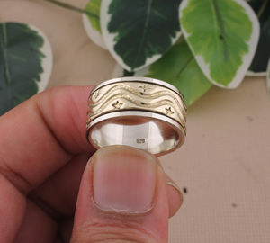 แหวนเงินแท้ 925 ลายดาวคลาสสิก แหวนเงินมินิมอลลิสต์ลายมิลเกรน แหวนแต่งงานสำหรับผู้หญิง ขายส่ง - Product Image 5