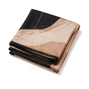 Lightweight Elegant <b>Women's</b> Square Silk <b>Head</b> <b>Scarves</b> for All Seasons with Breathable Fabric and Color Blocking Patterns - Product Image 5