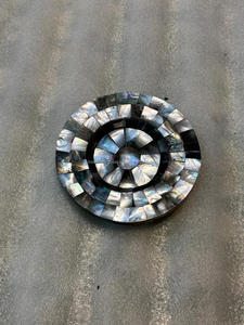 Natural black and white sea <b>shell</b> inlay arabian glass holder and cup saucers MOP tea plate and tea <b>light</b> holder for modern home - Product Image 2