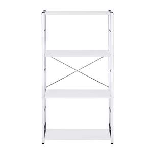 Librerie e scaffali con stile libreria rettangolare a 4 livelli bianco e cromato - Product Image 2