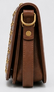 Sac bandoulière Gravs de luxe en cuir véritable vintage bohème avec rivets et fermeture magnétique pour femme, idéal pour les voyages - Product Image 3