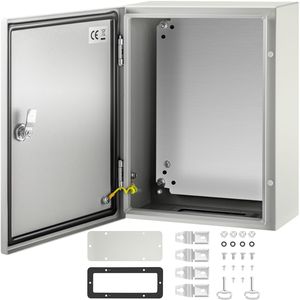 Scatola Elettrica in Acciaio al Carbonio IP66 Impermeabile 16x12x6 Pollici con Coperchio a Cerniera per Uso Esterno - Product Image 2