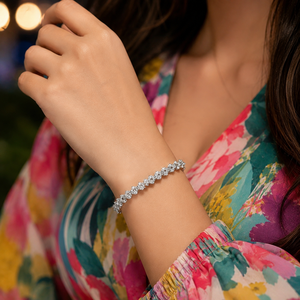 Elegante Pulsera de Tenis de Plata de Ley 925 con Moissanita de Corte Redondo, Regalo de Cumpleaños para Ella - Product Image 5