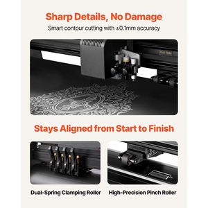 Macchina da Taglio per Vinile con Larghezza di Alimentazione Massima di 34 Pollici, Doppie Lame, Forza e Velocità Regolabili, Display LED, Funzionalità di Stampa - Product Image 6