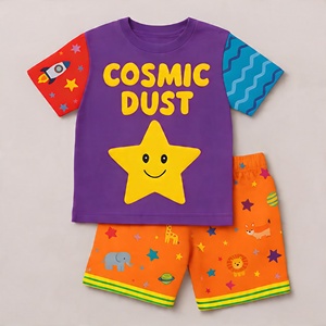 Ensemble de vêtements d'été pour enfants, tissu doux, haut et short, tenue décontractée confortable, taille personnalisée, service direct d'usine - Product Image 6