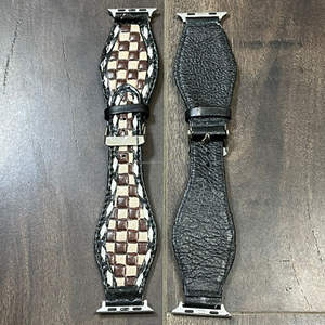 Correas de Reloj de Cuero a Cuadros Hechas a Mano de Lujo Personalizadas Nuevas de 2026, Hebilla de Pasador de Liberación Rápida, Correa de Reloj de Cuero Genuino para Unisex - Product Image 6