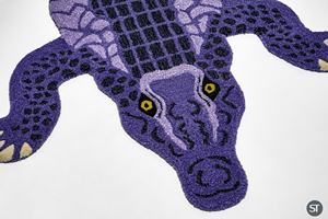 Alfombra de Lana Tejida a Mano con Diseño de Animales, Color Morado, Venta al Por Mayor, Tamaño Personalizado, Proveedor de Decoración para el Hogar - Product Image 2