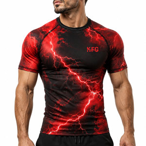 เสื้อแรชการ์ดแขนสั้น ผลิตจากโรงงาน เนื้อผ้าโพลีเอสเตอร์/ไนลอน น้ำหนักเบา สัมผัสนุ่ม แห้งเร็ว เป็นมิตรกับสิ่งแวดล้อม ระบายอากาศได้ดี - Product Image 3