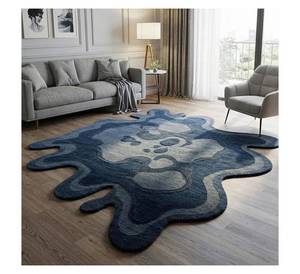 Alfombra de Diseño Irregular con Forma Irregular, Patrón Abstracto 3D, Alfombra Suave y Gruesa para Decoración de Sala de Estar, Alfombra de Área Irregular - Product Image 3