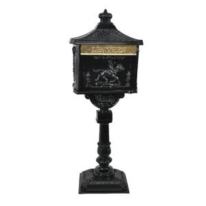 Black Coated Vintage Mailbox With Pillar Stand Weatherproof Heavy Duty Garden Post <b>Box</b> For Farmhouse Garden Outdoor Home Items - Product Image 3