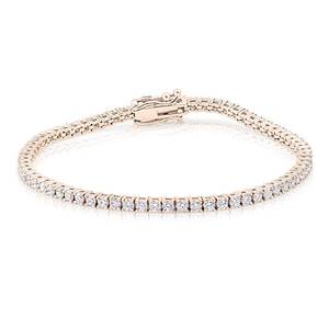 Pulsera de tenis de oro de 14K con diamantes cultivados en laboratorio de 2.4 CT, corte brillante, de lujo para mujer, chapada en rodio, certificada por IGI, regalo de boda, fina - Product Image 4
