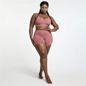 Ensemble de yoga 2 pièces premium avec soutien-gorge de sport gaufré et short taille haute respirant pour femme – Tenue de sport pour la gym - Product Image 6