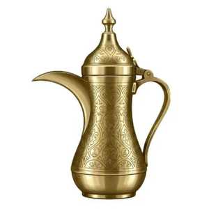Traditional Brass <b>Tea</b> Kettle Handcrafted Vintage Style Middle East Design Metal Whistling Double Wall Eco-Friendly Coffee - Product Image 5