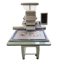 Machine à broder automatique informatisée certifiée CE PLC 1200 tr/min avec 12 aiguilles