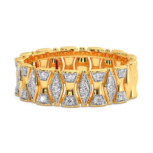 Anillo de Oro con Eslabones de Diamantes Geométricos - Product Image 2