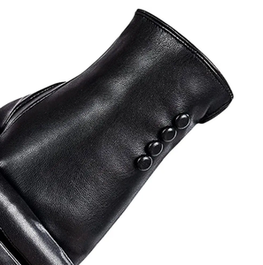 Gants en cuir véritable de haute qualité, style uni, doublure chaude, vente en gros (20 paires) - Product Image 5