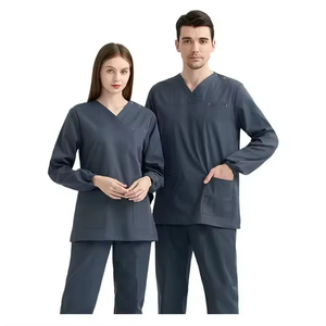 Hospital Uniforms <b>Sets</b> for <b>Doctor</b> Nurse with Breathable Fabric and Custom Embroidery Logo Scrub <b>Sets</b> - Product Image 4