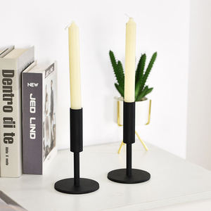 Christmas Decoration <b>Candlestick</b> <b>Holders</b> Metal Cast Iron <b>Black</b> Candle <b>Holder</b> Weddings - Product Image 2