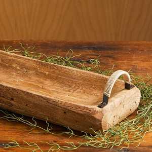 Plateau de service rustique en bois naturel artisanal de qualité, plateau de service multifonctionnel fait à la main pour la maison - Product Image 3