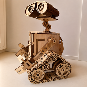 DIY Wooden WALL-E Robot <b>Model</b> <b>Kit</b> | Laser Cut 3D Puzzle | Eco-Friendly Wooden Assembly Toy | STEM Educational Mechanical Robot - Product Image 2