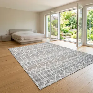 Alfombra de Poliéster HILTEX para Interiores/Exteriores, Lavable, para Todo Clima, con Base de Látex, Pelo Plano, Diseño Abstracto, 6mm de Grosor, Ideal para Picnic - Product Image 1