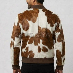 All Sizes Custom Made Outdoor Fashionable <b>Men</b> Cowhide <b>Leather</b> <b>Jackets</b> Top Selling Hair on <b>Leather</b> <b>Jackets</b> - Product Image 2