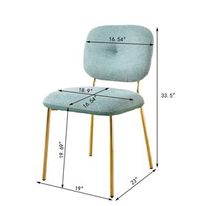 Set di 2 Sedie da Pranzo Moderne Beige e Verdi, Sedie da Cucina Contemporanee con Gambe in Metallo Salvaspazio - Product Image 6