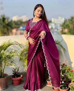 Sari de Georgette con adornos estilo Bollywood KV - Product Image 2