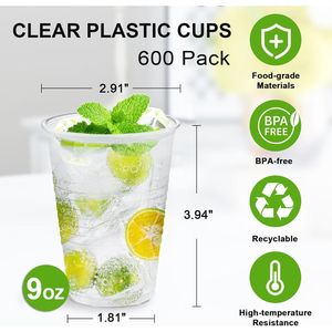 Confezione da 600 Bicchieri Monouso in PP Trasparente da 270 ml, per Bevande Calde/Fredde, Ideali per Feste, Picnic ed Eventi - Product Image 3