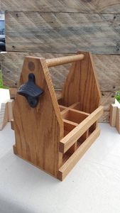High Quality Wooden Beer <b>Bottle</b> Carrier With Opener Wood Beer Holder 6 Pack - Product Image 2
