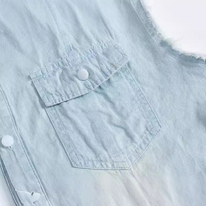 Plus Size <b>Jacket</b> Jeans <b>Men</b> Sleeveless Stylish Wholesale Casual Slim Fit <b>Light</b> Blue Ripped <b>Jackets</b> for <b>Men</b> - Product Image 2