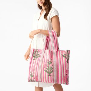 Grand sac en coton matelassé imprimé léopard, sac de plage réutilisable, sac à bandoulière pour voyage, sac de plage pour week-end - Product Image 4