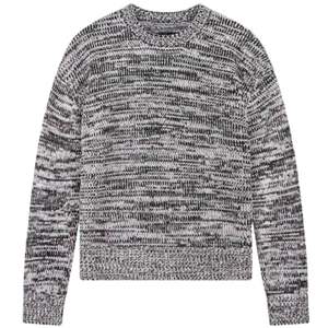 Pull en tricot à col rond pour homme, en fil mélangé, blanc kaki, manches longues, décontracté, hiver, tricot texturé doux - Product Image 1