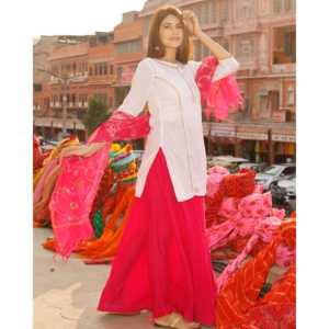 Ensemble jupe en mousseline de soie pour femme, blanc, manches longues, taille XS - Product Image 6