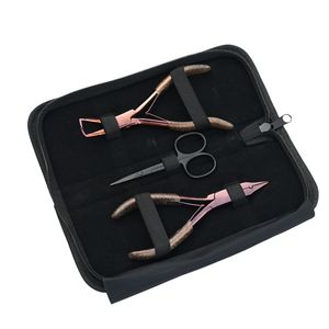 Kit d'accessoires pour extensions capillaires de salon : Pince à micro-anneaux, Pince à sertir plate, Crochet à cheveux, Ciseaux à boucles, Pinces de sectionnement - Product Image 5
