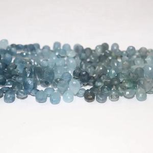 Moss Aquamarine Faceted Pear Shape Beads 8*6 mm 9 Inches Side Cut Natural <b>Stone</b> for Jewelry Making - Product Image 5