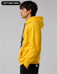 Sudadera con Capucha Amarilla para Hombre con Estampado de Montaña, Impresión Digital, Corte Regular Informal, Ropa de Otoño - Product Image 4