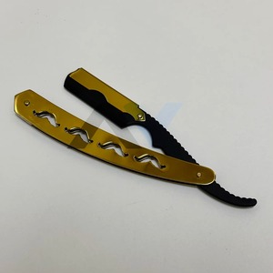 New 2026 Professional Gold Shaded Folding Straight Razor Stainless Steel Single Edge Replaceable Blade <b>Mens</b> Shaving Razor Barber - Product Image 2