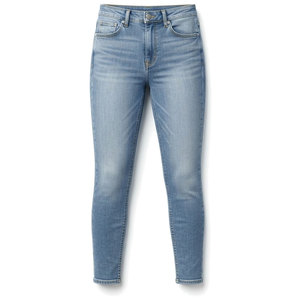 Jean d'hiver coupe droite pour femme, taille haute, en tissu extensible, mélange de coton doux, respirant, léger, pour usage quotidien décontracté - Product Image 1