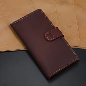 Portefeuille long en cuir de vachette véritable pour homme, porte-passeport de luxe, pochette de voyage multifonction, vente en gros - Product Image 6