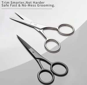 Juego de 2 Tijeras de Aseo de Acero Inoxidable con Hoja Curva y Punta Afilada para Hombres y Mujeres, para Recortar el Vello Facial - Product Image 2