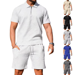 Conjunto de dos piezas de ropa urbana para hombre, camiseta tipo polo de verano, fabricante de ropa urbana de alta calidad. - Product Image 1