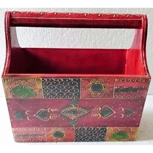 ที่ใส่แมกกาซีนไม้แบบดั้งเดิมจากจ๊อดปูร์ วาดลายด้วยมือ |   ขายส่ง B2B - Product Image 1