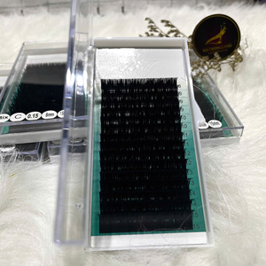 Extensions de cils synthétiques en PBT coréen noir mat, effet volume cachemire, courbure CC, en plateaux - Product Image 3