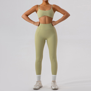 Conjunto Deportivo para Mujer de Secado Rápido, Top y Leggings para Yoga, Diseño en la Espalda, Ajuste Ceñido para Correr, Ropa Deportiva para Gimnasio - Product Image 6