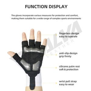 Guantes de Ciclismo de Medio Dedo, Transpirables, Lavables, para Deportes al Aire Libre, MTB, con Almohadilla de Cuero PU, Antideslizantes, para Hombre - Product Image 6