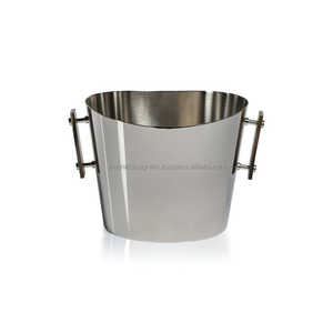 Cubo de hielo elegante con borde dorado con asas Barware Enfriador de vino de champán de lujo Venta al por mayor Enfriador de botellas de cerveza de calidad superior - Product Image 6